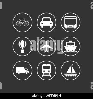 Logistik, Transport, Fahrzeug-Symbol. Vector Illustration, flache Bauform. Stock Vektor