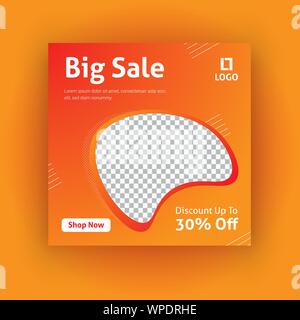Big Verkauf social media post Vorlage Stock Vektor