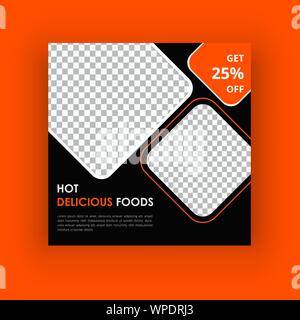 Hot leckeres Essen social media Post Stock Vektor