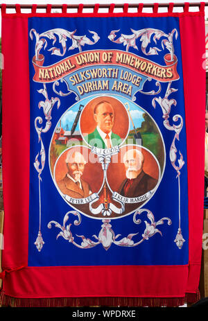 Silksworth Lodge Banner an der Durham Bergleute Gala Stockfoto