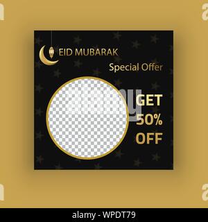 Spezielle eid bieten Social Media post Stock Vektor