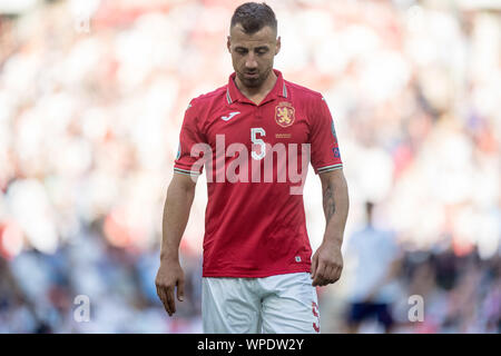 LONDON, ENGLAND - 07 September: Nikolay Bodurov während der UEFA EURO 2020 qualifier Match zwischen England und Bulgarien im Wembley Stadion am 7. September 2019 in London, England. (Foto von Sebastian Frej/MB Medien) Stockfoto