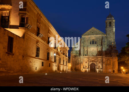 Sacra Kapelle von El Salvador mit platereske Fassade im Stil. Renaissance Kapelle. Ubeda, Jaén Stockfoto