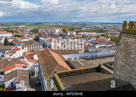 Blick auf die Stadt von Evra von der Kathedrale, Portugal Stockfoto