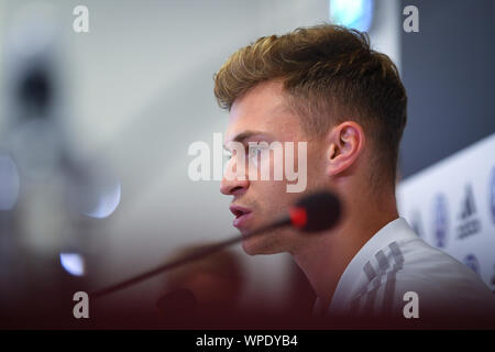 Joshua Kimmich (Deutschland). GES/Fussball/EM-Qualifikation: Pressekonferenz der deutschen Nationalmannschaft in Belfast 08.09.2019 Fußball: Europäische Qualifier: Pressekonferenz der deutschen Nationalmannschaft, Belfast, September 8, 2019 | Verwendung weltweit Stockfoto