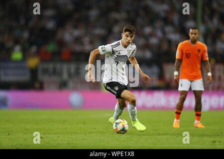 Hamburg, Deutschland. 06 Sep, 2019. firo: 06.09.2019 Fußball Fußball:, 2019/2020 EURO: EM Qualifikation: Nationalmannschaft Deutschland - Holland, Niederlande Kai Havertz, Single Action | Verwendung der weltweiten Kredit: dpa/Alamy leben Nachrichten Stockfoto