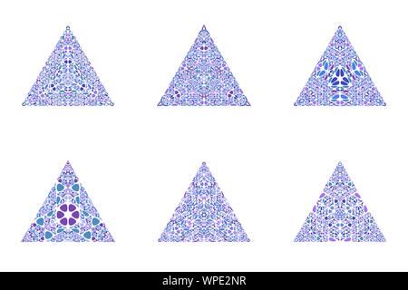 Abstrakte verzierte Blumenmuster Mosaik Verzierung Dreieck Schablone - Ornament geometrische dreieckige Vektor Element isoliert Stock Vektor