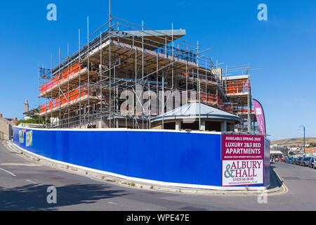 Entwicklung Bau, Luxus 2 & 3 bett Apartments zum Meer in Swanage, Dorset UK im September gebaut Stockfoto