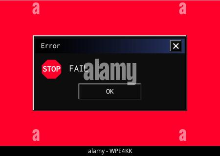 Moderne Nachtbetrieb Thema einer vintage Fehlermeldung pop-up. Stock Vektor