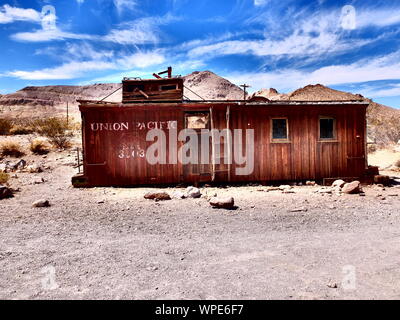 Verlassene Gebäude im Death Valley Stockfoto
