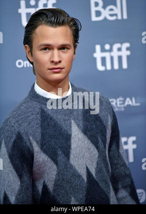 Toronto, Kanada. 09 Sep, 2019. Ansel Elgort besucht das Toronto International Film Festival Fotoshooting für "Der Stieglitz' an TIFF Bell Lightbox in Toronto, Kanada, am Sonntag, den 8. September 2019. Foto von Chris Kauen/UPI Quelle: UPI/Alamy leben Nachrichten Stockfoto