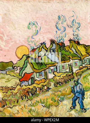 Vincent van Gogh, Malen, Häuser und Figur, 1890 Stockfoto