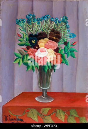 Henri Rousseau, Blumenstrauß, naive Kunst Stillleben Malerei, 1909-1910 Stockfoto
