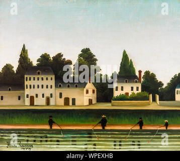 Henri Rousseau, Landschaft und vier Fischer, Malerei, 1909 Stockfoto