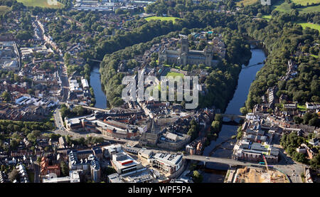 Luftaufnahme von Durham City Center Stockfoto