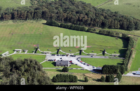 Luftaufnahme von Coniston schießen Boden, Skipton, North Yorkshire, Großbritannien Stockfoto