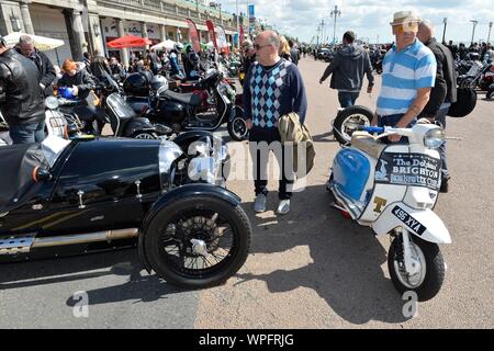 Ace Cafe Reunion 2019 Brighton Burn up bei Madeira Drive. Bild: Terry Applin Stockfoto