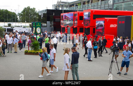Monza, Italien - 07 September, 2019: FIA Formula One World Championship, Grand Prix von Italien, Paddock Atmosphäre | Verwendung weltweit Stockfoto