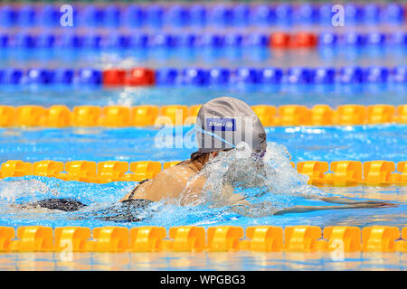London, Großbritannien. 09 Sep, 2019. Cuan Yao von China in Aktion während der Frauen 100m Brust SB 4. Welt Para Schwimmen Allianz Meisterschaften 2019, Tag 1 an der London Aquatics Centre in London, Großbritannien, am Montag, den 9. September 2019. Dieses Bild dürfen nur für redaktionelle Zwecke verwendet werden. Redaktionelle Verwendung nur, pic von Steffan Bowen/Andrew Orchard sport Fotografie/Alamy Live news Credit: Andrew Orchard sport Fotografie/Alamy leben Nachrichten Stockfoto