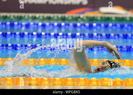 London, Großbritannien. 09 Sep, 2019. Bethanien Firth von Großbritannien in Aktion bei 200 m Freistil der Frauen S14 heizt. Welt Para Schwimmen Allianz Meisterschaften 2019, Tag 1 an der London Aquatics Centre in London, Großbritannien, am Montag, den 9. September 2019. Dieses Bild dürfen nur für redaktionelle Zwecke verwendet werden. Redaktionelle Verwendung nur, pic von Steffan Bowen/Andrew Orchard sport Fotografie/Alamy Live news Credit: Andrew Orchard sport Fotografie/Alamy leben Nachrichten Stockfoto