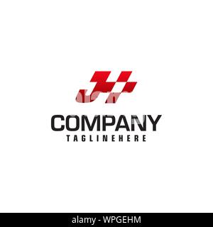Auto drehzahl Buchstaben J Logo template Vector Illustration Stock Vektor