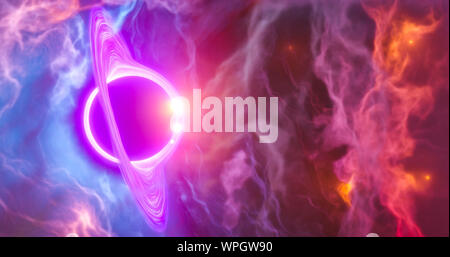 Schwarzes Loch und Nebel Konzept bunte space-Elemente interstellaren Gas schwarzes Loch Event Horizon Deep Space Travel interplanetare Reisen fremden Welten Stockfoto