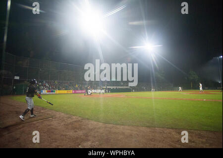 Bonn, Deutschland. 08 Sep, 2019. Spiel unter Flutlicht der deutschen Mannschaft, Nightgame, Funktion, Allgemein, Random Motiv, Baseball-Em, 1. Spieltag, Schweden (SWE) - Deutschland (GER) 1:9, am 07.09.2019 in Bonn/Deutschland. | Verwendung der weltweiten Kredit: dpa/Alamy leben Nachrichten Stockfoto