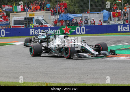 Monza, Italien. 08 Sep, 2019. Lewis Hamilton (GBR) Mercedes AMG W 1 W 10 Credit: Unabhängige Fotoagentur/Alamy leben Nachrichten Stockfoto