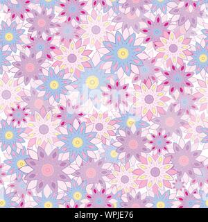 Geometrische achteckigen Blumen in wiederholten Vektor Oberfläche Muster Stock Vektor