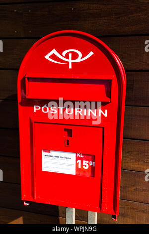 Isländische Post Box. Island Stockfoto