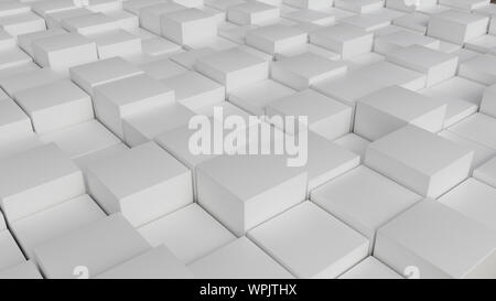 White Cubes als abstrakter Hintergrund - 3D-Rendering Stockfoto