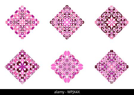 Geometrisch floral quadratische Form set-abstrakten geometrischen Quadrat bunte Vektor Elemente Stock Vektor