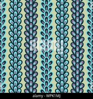 Die nahtlose Vektor Muster mit vertikalen Streifen aus Blättern Stock Vektor