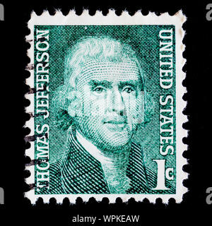 United States Briefmarken Thomas Jefferson (1743-1826), 3. der Präsident Stockfoto