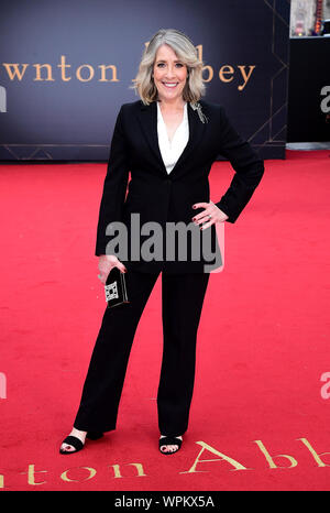 Phyllis Logan die Teilnahme an der Uraufführung von Downton Abbey, in der cineworld Leicester Square, London statt. Stockfoto