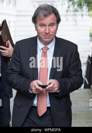 Downing Street, London, UK. 7. September 2015. Minister Bewegungen in Downing Street heute. Bild: Minister für staatliche Politik, Kanzler der Stockfoto