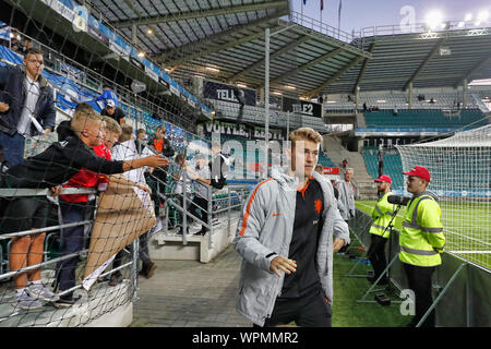 Tallinn, Estland. 09 Sep, 2019. TALLINN, 09-09-2019, Le Coq Arena, EM-Qualifikationsspiel in Estland - Niederlande. Matthijs de Ligt während des Spiels Estland - Niederlande. Credit: Pro Schüsse/Alamy leben Nachrichten Stockfoto