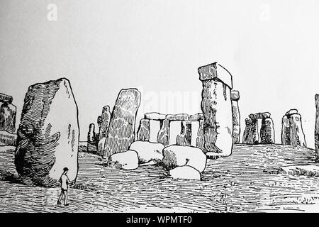 Eine Skizze von Stonehenge in 1928 Stockfoto