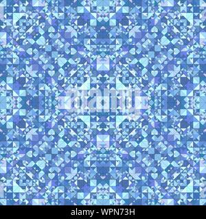 Blau abstrakte wiederholen Dreieck Mosaik Kaleidoskop Muster Tapete - Symmetrische vector Hintergrund design Stock Vektor