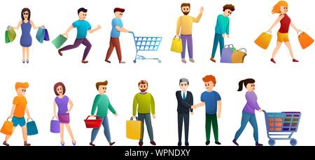 Käufer Symbole gesetzt. Cartoon von Käufer Vector Icons für Web Design Stock Vektor