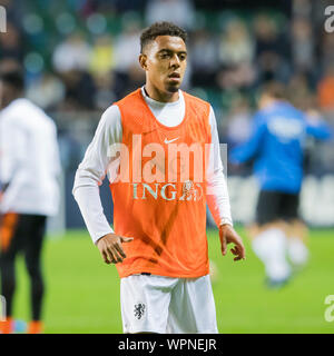 Tallinn, Estland. 09 Sep, 2019. TALLINN, 09-09-2019, Le Coq Arena, EM-Qualifikationsspiel in Estland - Niederlande. Niederlande player Donyell Malen während des Spiels Estland - Niederlande. Credit: Pro Schüsse/Alamy leben Nachrichten Stockfoto