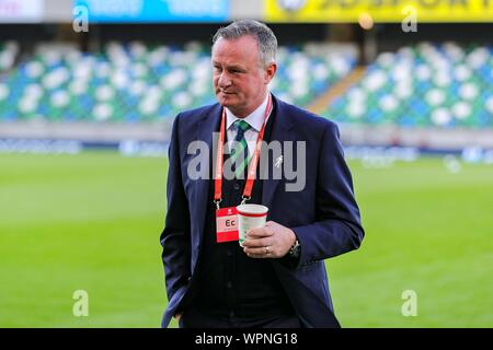 Belfast, UK. 09 Sep, 2019. Belfast, Grossbritannien. 09 Sep, 2019. firo: 09.09.2019 Fußball: Fußball-EM, Euro Qualifikation: Nordirland - Deutschland Michael O'Neill, Coach, | Verwendung der weltweiten Kredit: dpa/Alamy leben Nachrichten Stockfoto