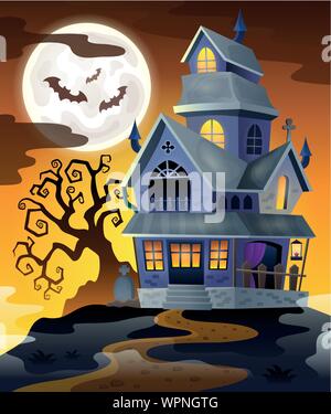 Bild mit haunted House die Punktedichte für Kreise und Quadrate 2. Stock Vektor