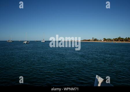 Segeln und Delfine beobachten am Shark Bay und Monkey Mia, Western Australia Stockfoto