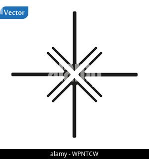 Pfeil des Symbols Zentrieren. Einfache dünne Linie, umriss der Vektor der Pfeile, Symbole für UI und UX, Webseite oder mobile Anwendung Stock Vektor