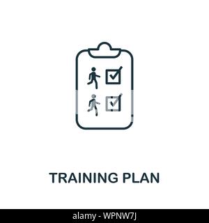 Trainingsplan Symbol. Dünne outline Style Design von Fitness icons Collection. Kreative Trainingsplan Symbol für Web Design, Anwendungen, Software, drucken Stock Vektor