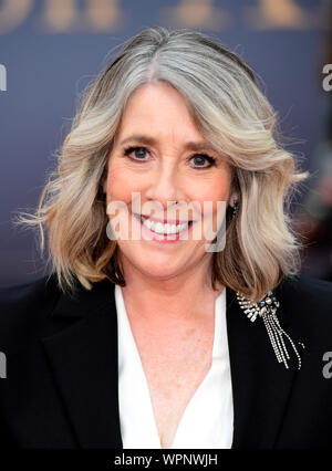 Phyllis Logan die Teilnahme an der Uraufführung von Downton Abbey, in der cineworld Leicester Square, London statt. Stockfoto