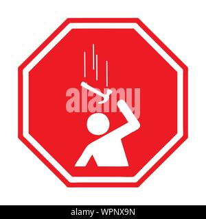 Schild „Fallende Objekte“ Stock Vektor