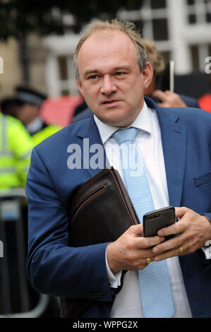 London, UK, 9. September 2019 Sir Edward Jonathan Davey MP FRSA ein britischer Politiker, wie der stellvertretende Chef der Liberaldemokraten seit 2019. Er hat das Mitglied des Parlaments für die Kingston und Surbiton seit der Bundestagswahl 2017, vorher MP für den Wahlkreis von 1997 bis 2015 Politiker in Westminster wurde am letzten Tag vor der Verlängerung. Credit: JOHNNY ARMSTEAD/Alamy leben Nachrichten Stockfoto