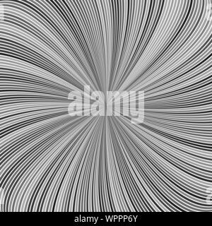 Grau abstrakte psychedelischen Wirbel stripe Hintergrund - Vektor gekrümmte ray Burst Abbildung Stock Vektor